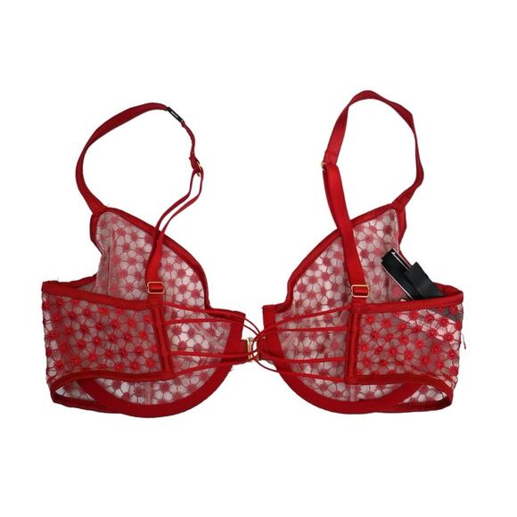 Victoria's Secret Unlined Underwire Demi Bra in Red NEW Womens 32DDD - Picture 2 of 10